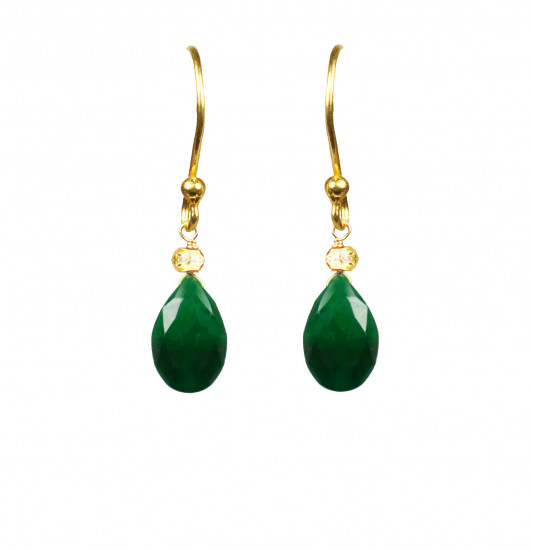 Emerald Drop Vermeil Earrings
