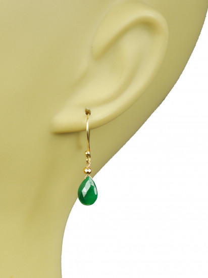 Emerald Drop Vermeil Earrings